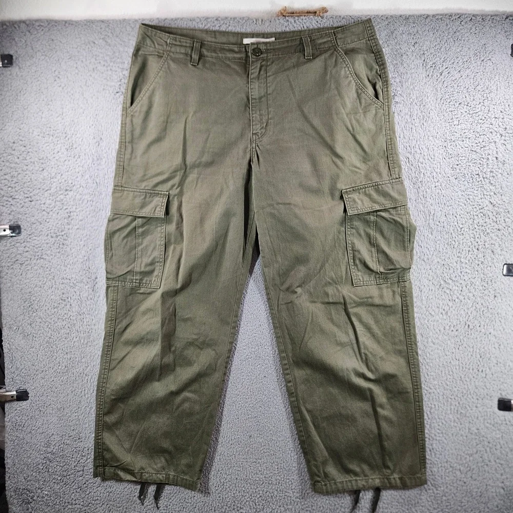Levis 94 Baggy Cargo Pants Mens 38x30 Olive Green Cotton Utility Y2K